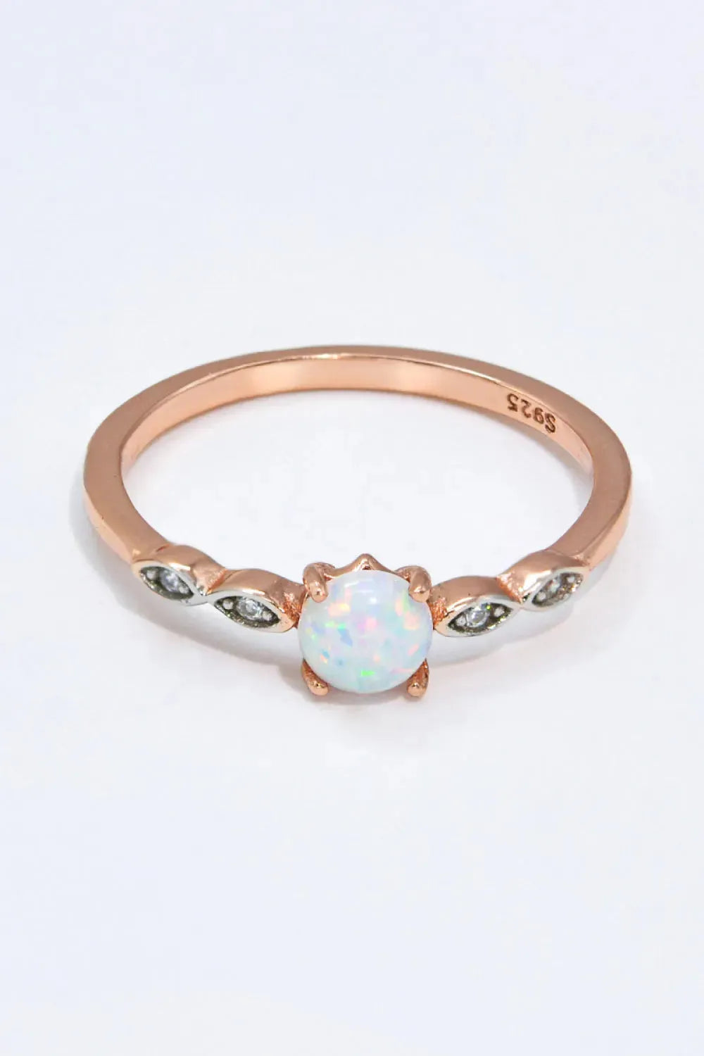 Opal Contrast Platinum-Plated Ring Opal - Tophatter Daily Deals